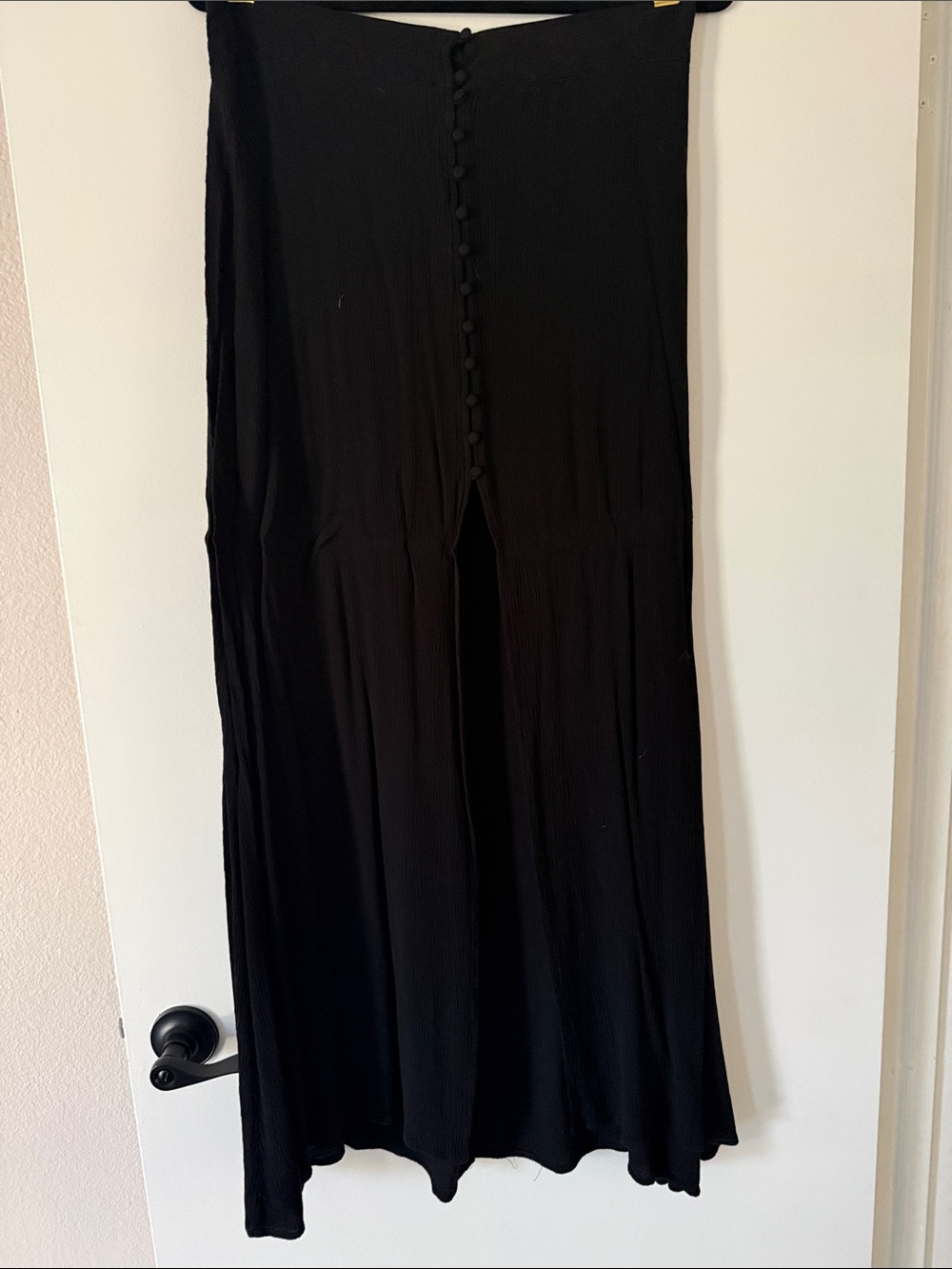 Express Black Maxi Skirt with Front Buttons